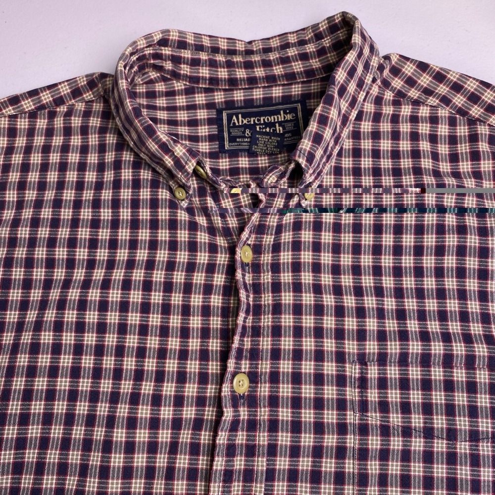 90s Abercrombie Fitch Shirt L Mens L/S Button Down Relaxed Plaid Grunge GUC